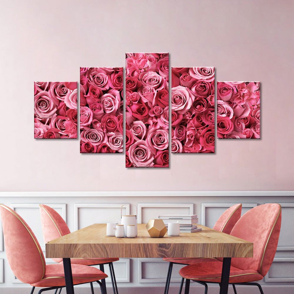 Stunning Pink Roses Canvas Wall Art