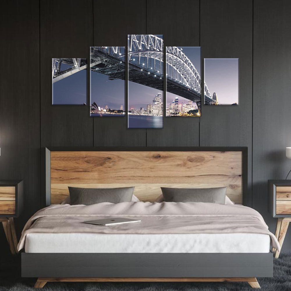 Sydney Harbour Bridge Night View Canvas Wall Art