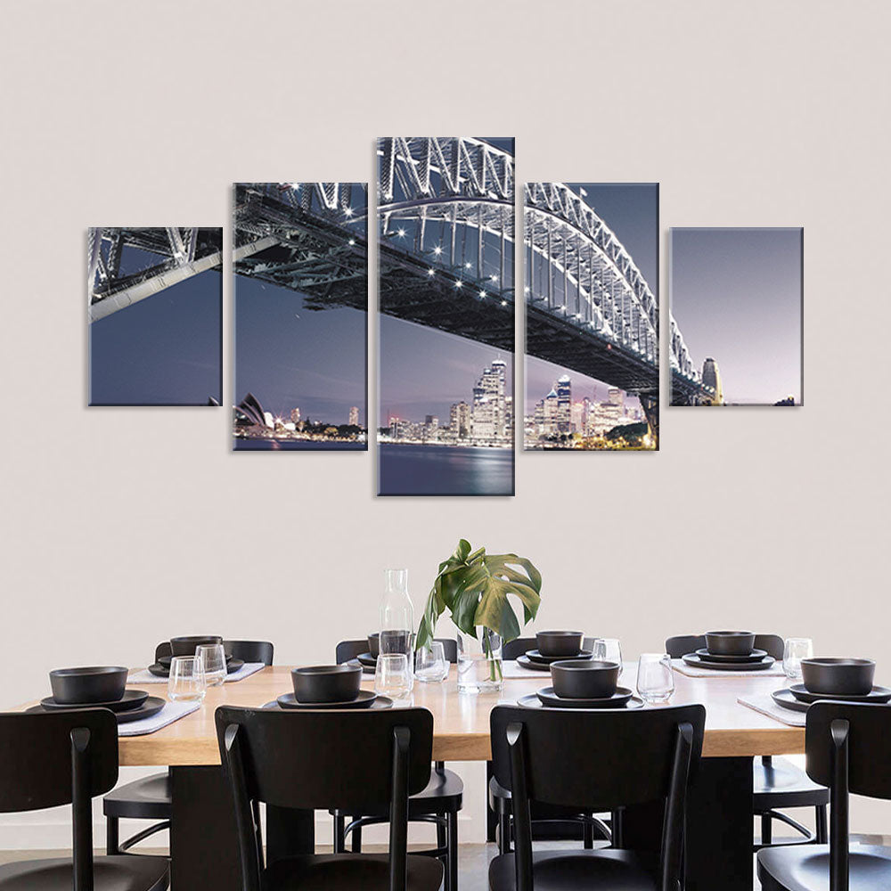 Sydney Harbour Bridge Night View Canvas Wall Art