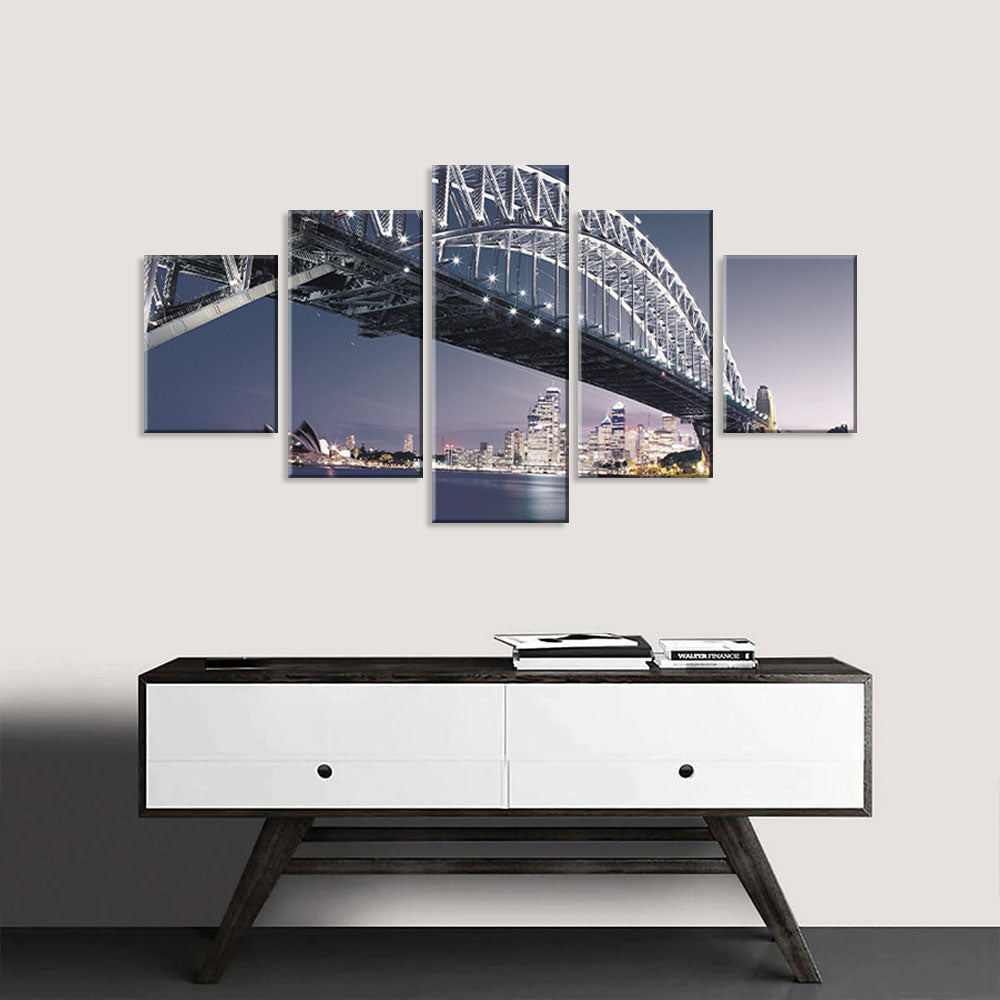 Sydney Harbour Bridge Night View Canvas Wall Art
