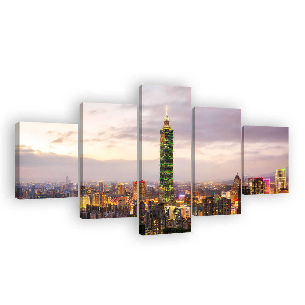 Taipei 101 Night Canvas Wall Art