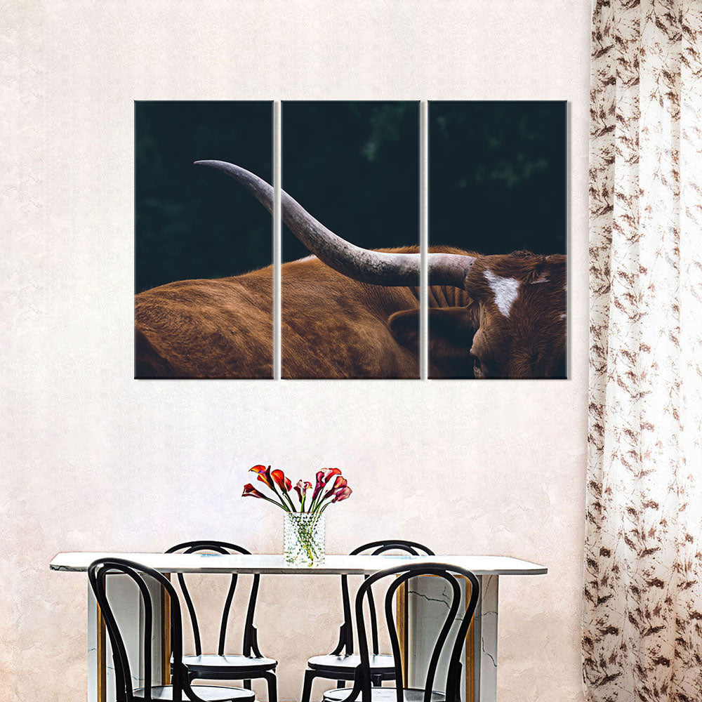 Texas Longhorn Cow Canvas Wall Art