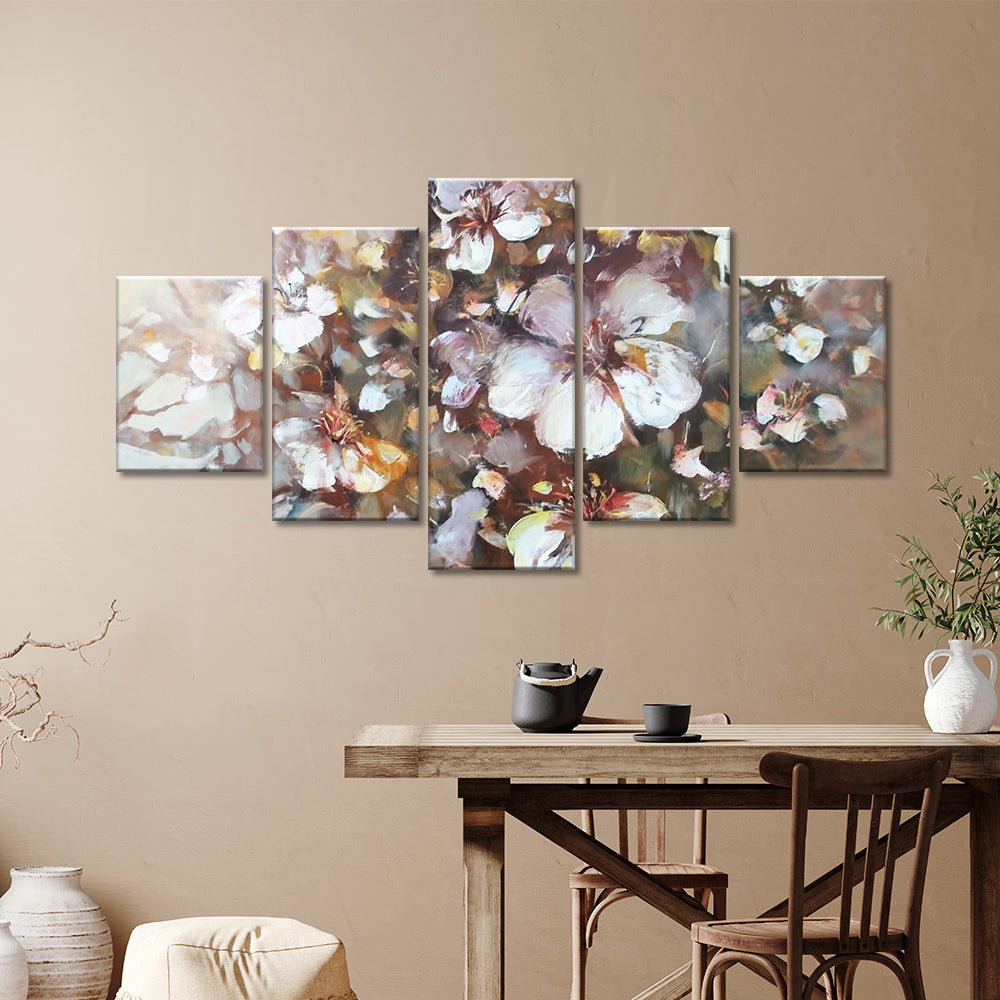 Watercolor Almond Blossom Canvas Wall Art