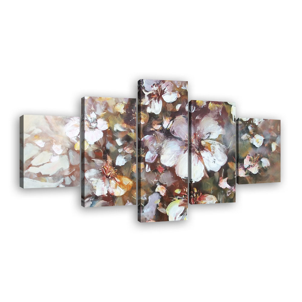 Watercolor Almond Blossom Canvas Wall Art