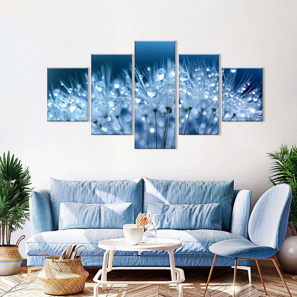 Waterdrops on Dandelion Canvas Wall Art