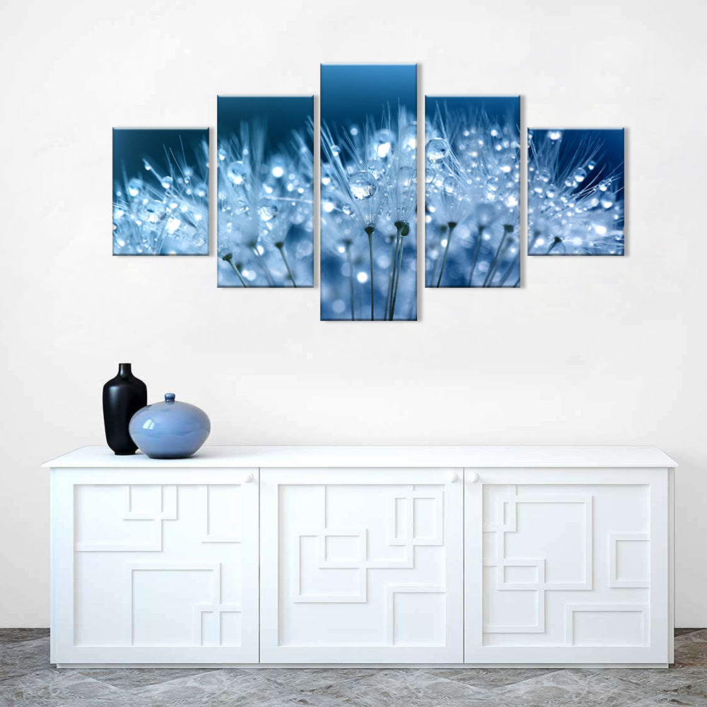 Waterdrops on Dandelion Canvas Wall Art