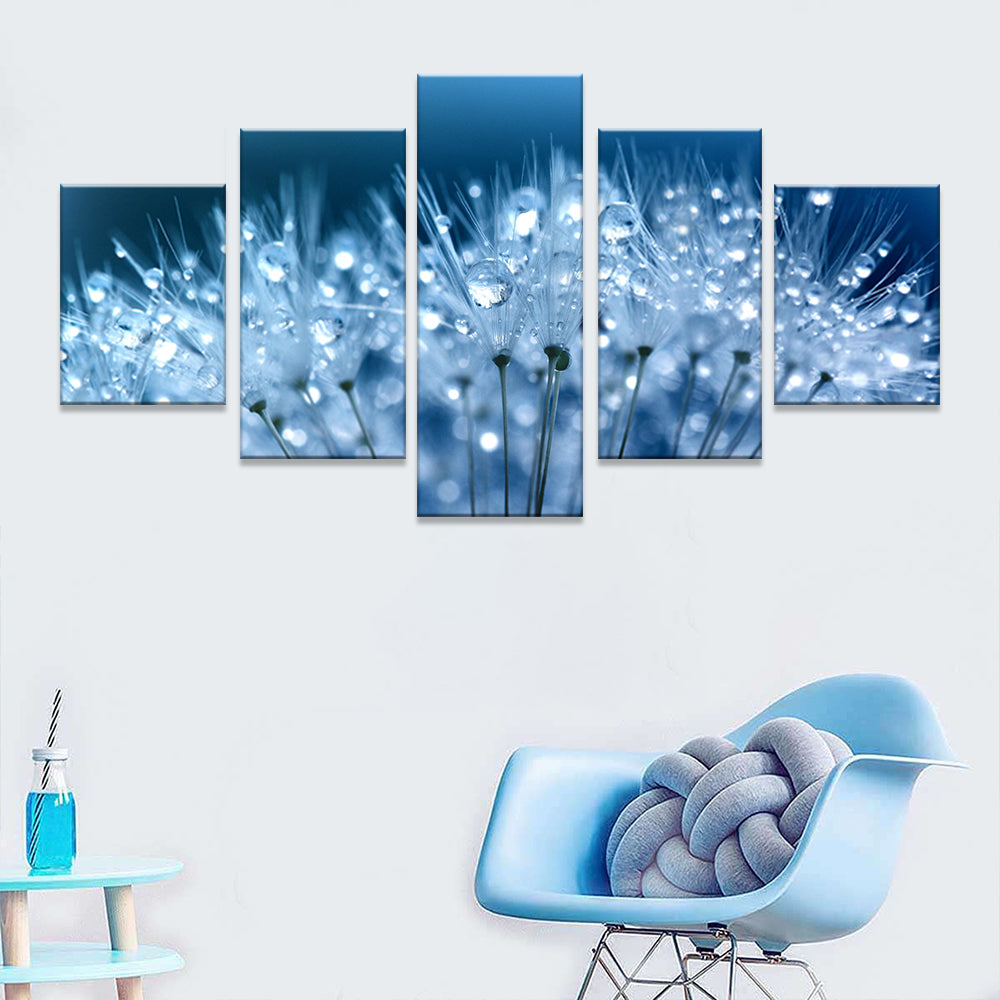 Waterdrops on Dandelion Canvas Wall Art
