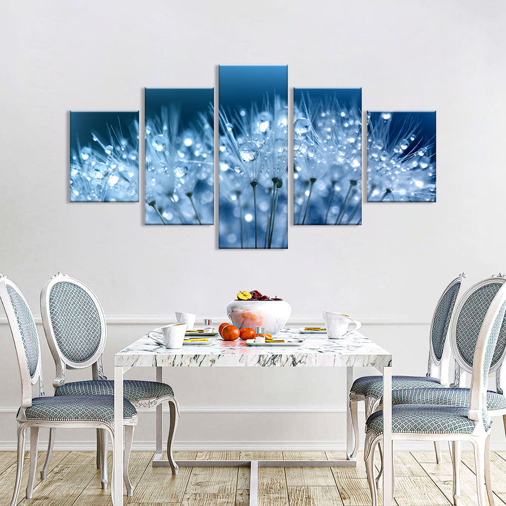 Waterdrops on Dandelion Canvas Wall Art
