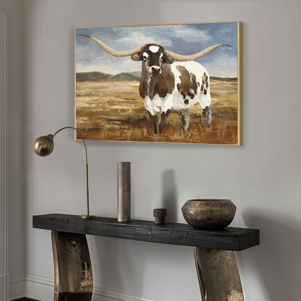 Rustic Longhorn Canvas Wall Art