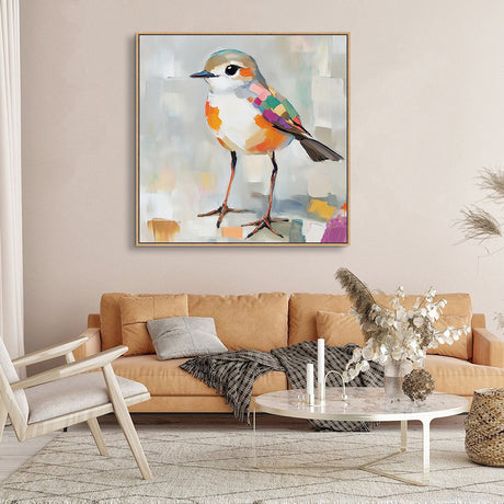 "Vibrant Bird"  – A Playful Pop Of Color - Canvas Wall Art