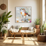 "Vibrant Bird"  – A Playful Pop Of Color - Canvas Wall Art