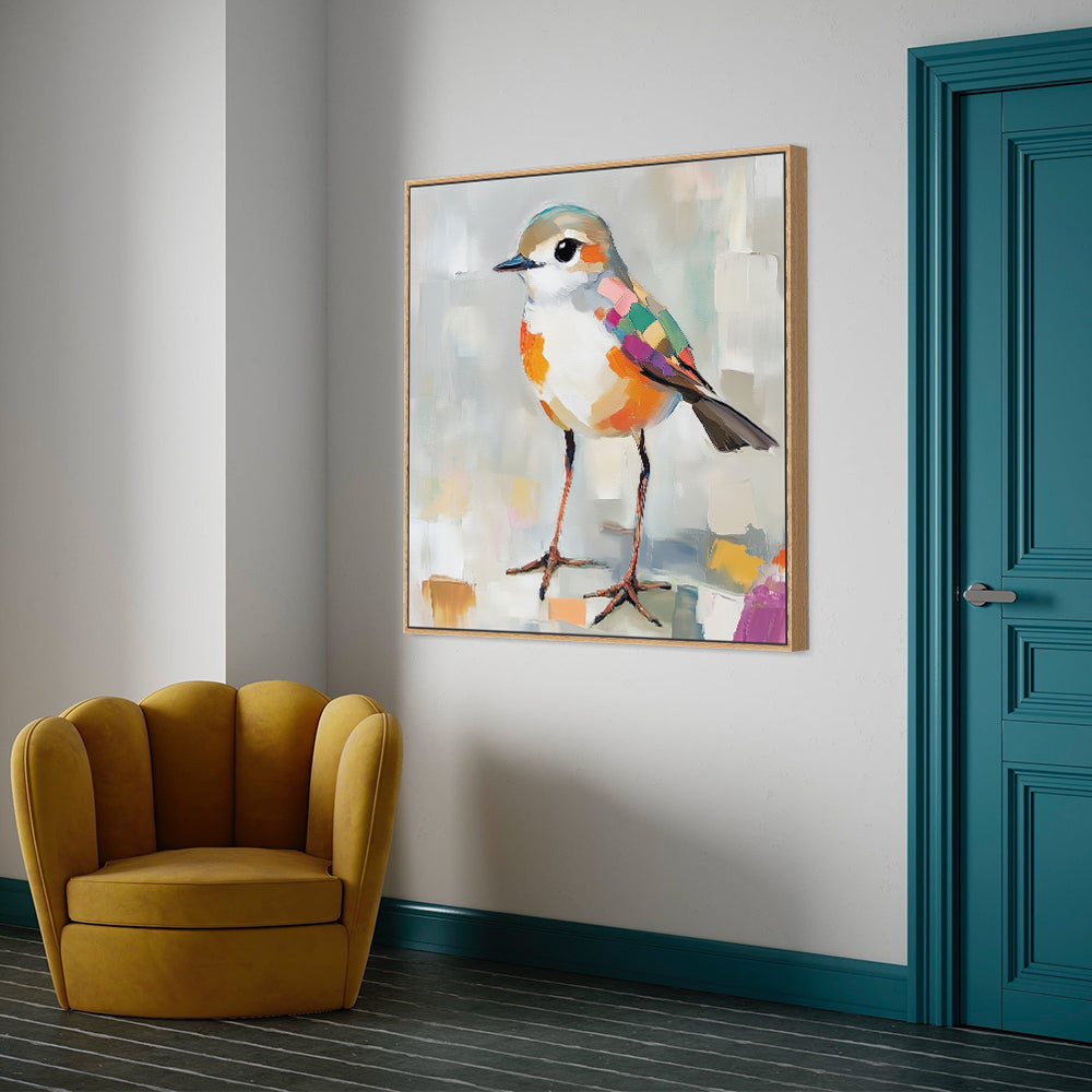 "Vibrant Bird"  – A Playful Pop Of Color - Canvas Wall Art