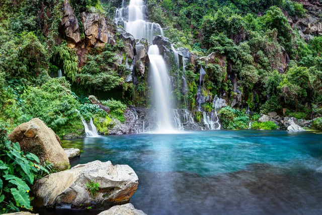 Tropical Tranquility Waterfall Canvas Wall Art