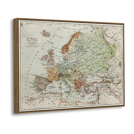Vintage Europe Map Canvas Wall Art