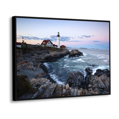 Lighthouse by the Ocean Canvas Wall Art