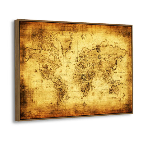 Ancient Atlas: Vintage World Map Canvas Wall Art