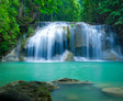 Emerald Serenity Tropical Waterfall Canvas Wall Art