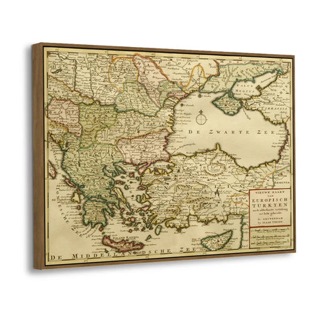 Antique Eastern Europe Map Canvas Wall Art