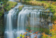 Golden Veil Cascade Canvas Wall Art