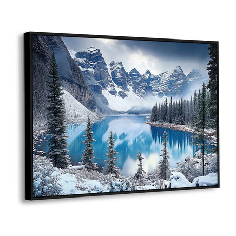 Serene Winter Lake Canvas Wall Art