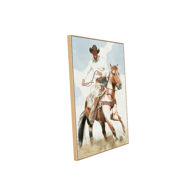 Rugged Cowboy Action Canvas Wall Art