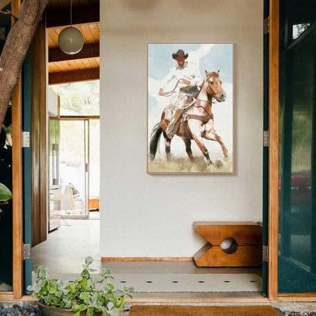 Rugged Cowboy Action Canvas Wall Art