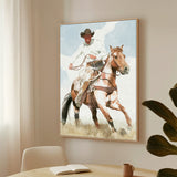 Rugged Cowboy Action Canvas Wall Art