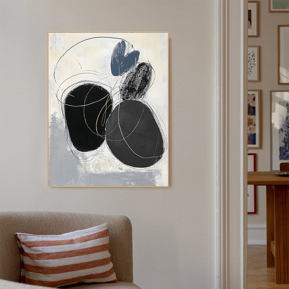 Modern Black and Gold Minimalist Wall Art Canvas