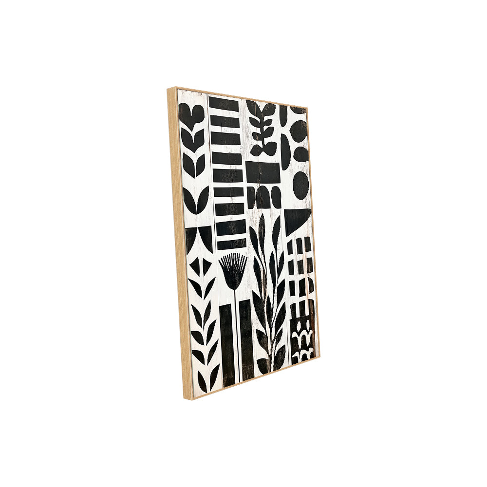 Modern Botanical Canvas Wall Art – Minimalist Black and White Design