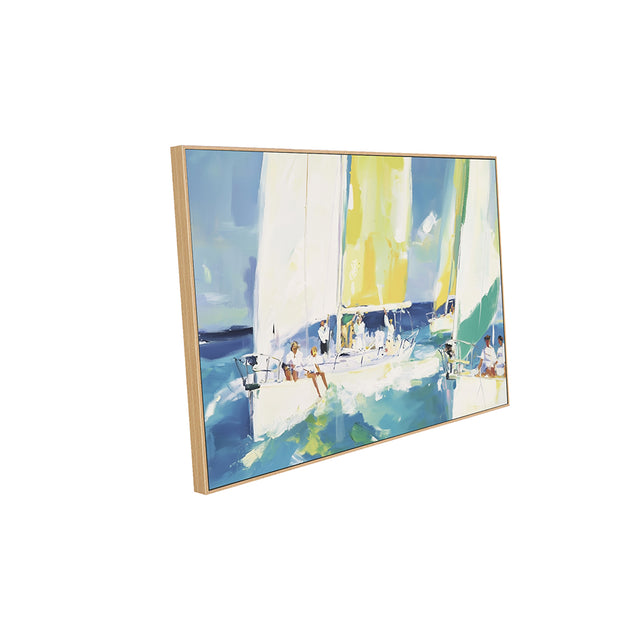 Vibrant Sailing Canvas Wall Art – Nautical Artwork with Bold Colors