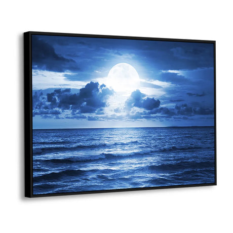 Tranquil Moonlit Seascape Canvas Wall Art