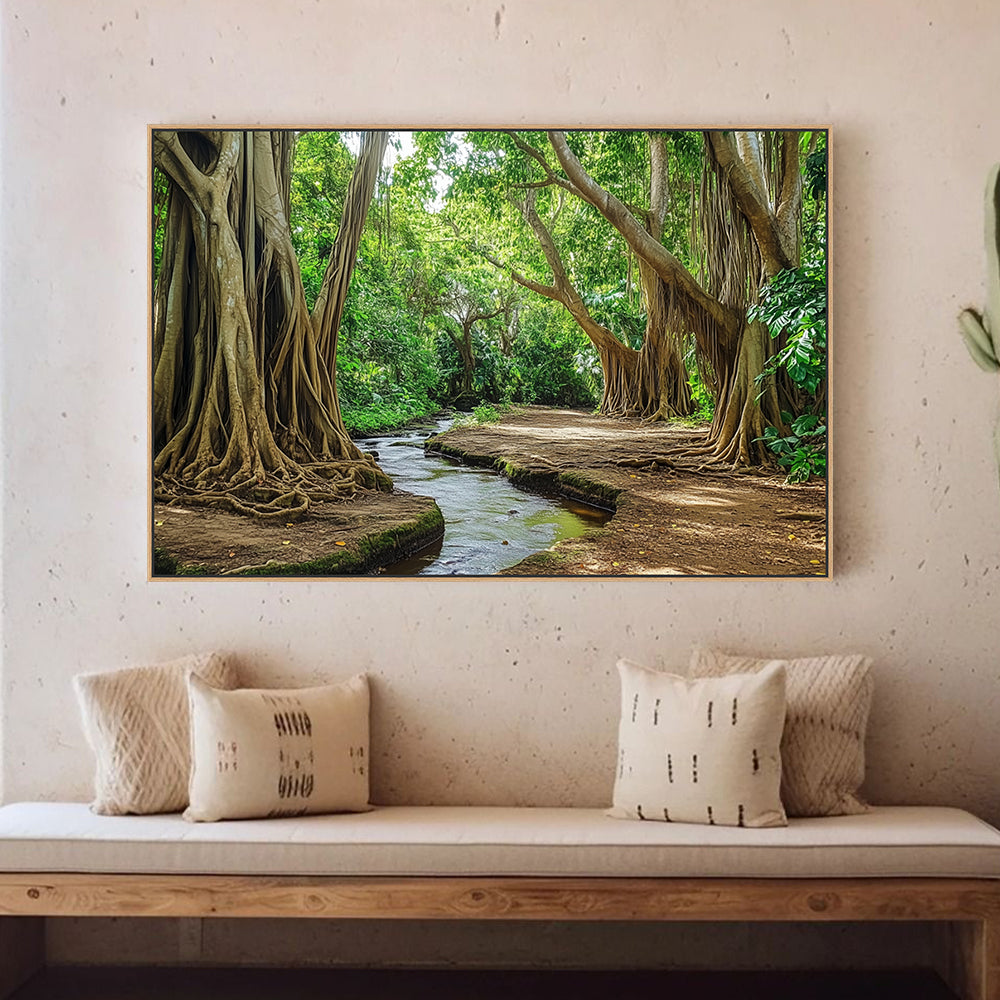 Tranquil Forest Stream Canvas Wall Art