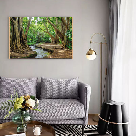 Tranquil Forest Stream Canvas Wall Art