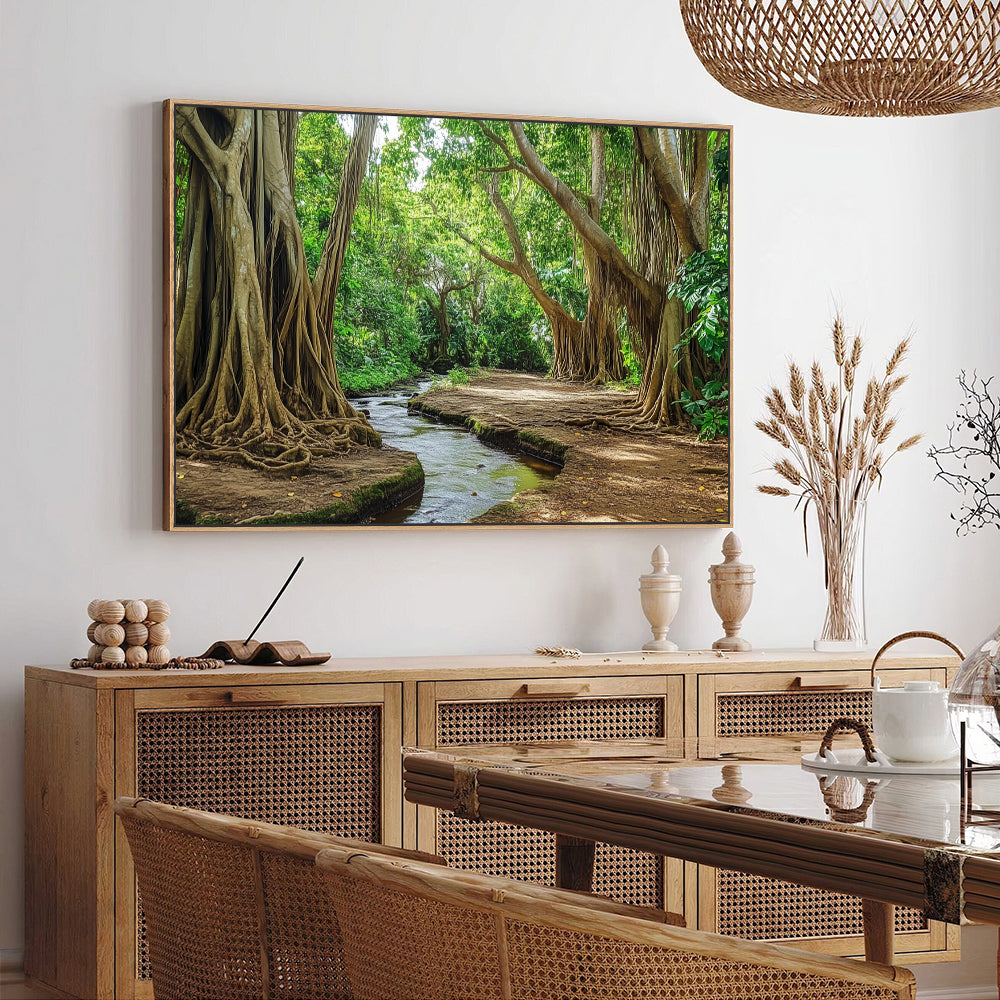 Tranquil Forest Stream Canvas Wall Art