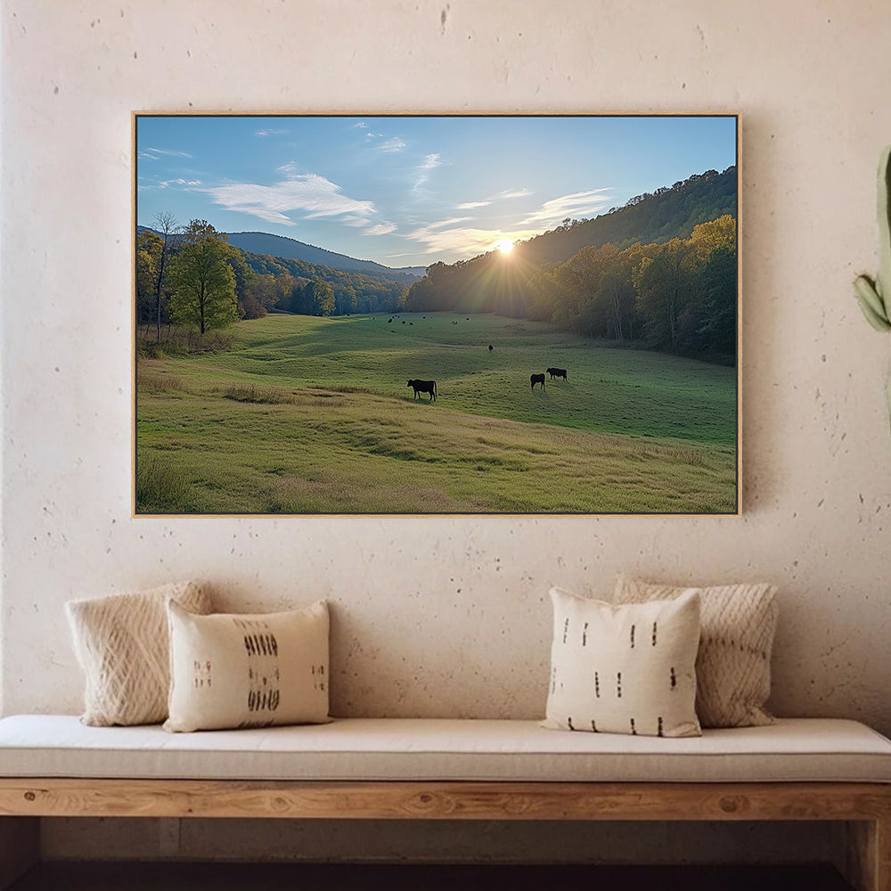 Countryside Sunrise Canvas Wall Art