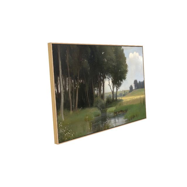 Tranquil Forest and Stream Landscape Canvas Wall Art