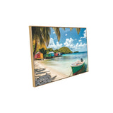 Sunny Beach And Boat Canvas Decor - Canvas Wall Art