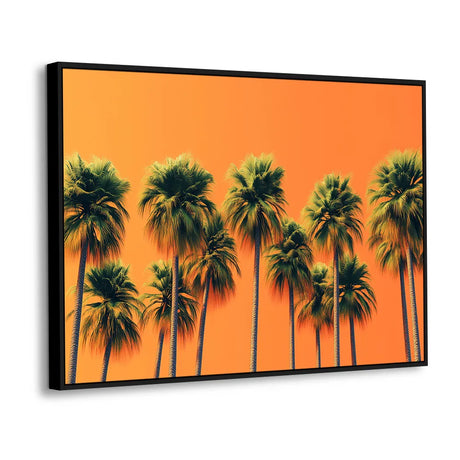 Golden Sunset Palms Canvas Wall Art