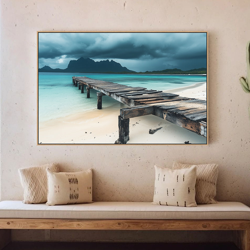 Tranquil Pier Coastal  A Perfect Ocean-Inspired Decor - Canvas Wall Art