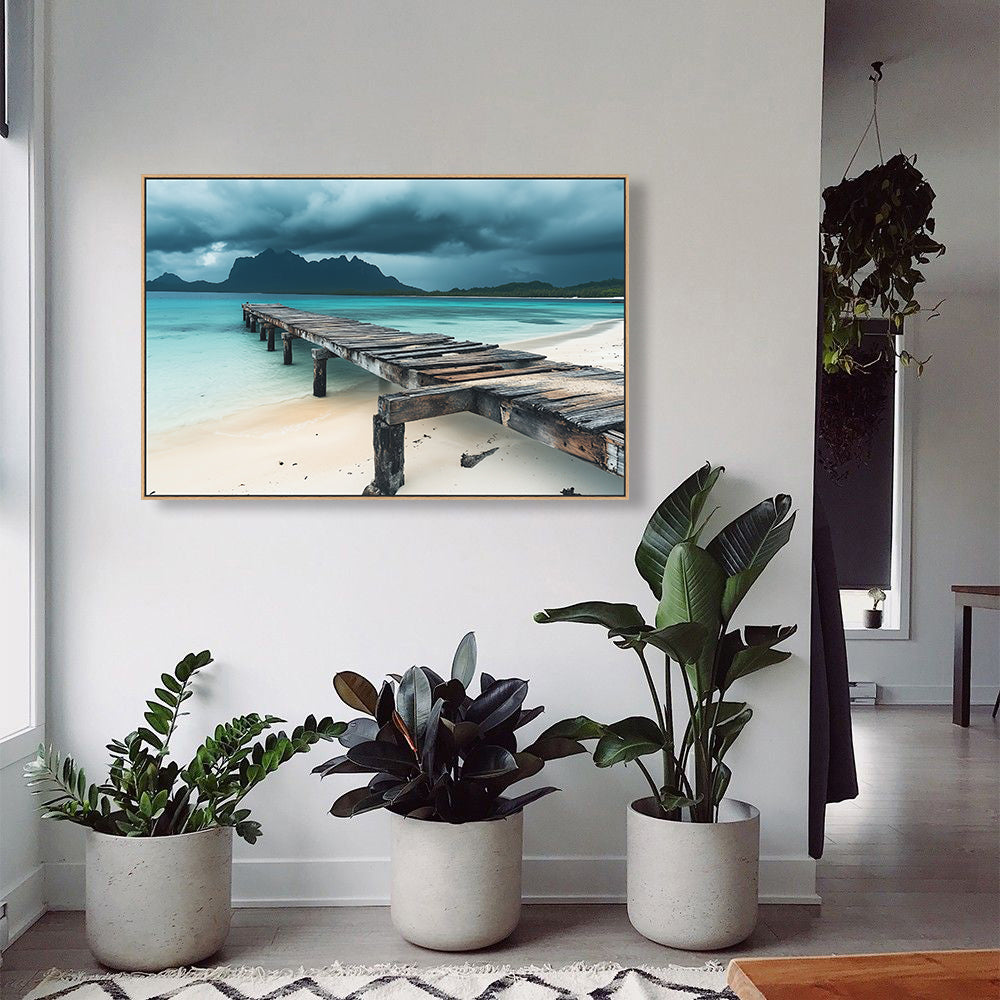 Tranquil Pier Coastal  A Perfect Ocean-Inspired Decor - Canvas Wall Art