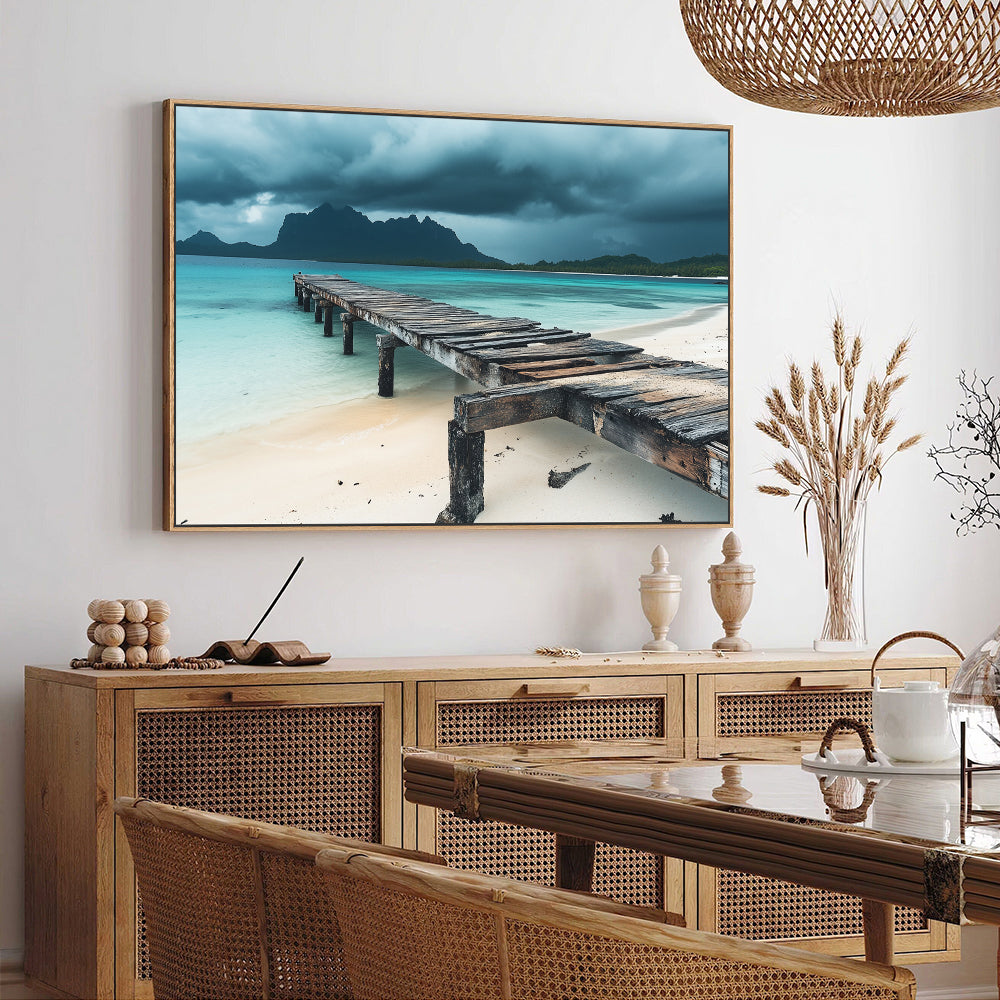 Tranquil Pier Coastal  A Perfect Ocean-Inspired Decor - Canvas Wall Art