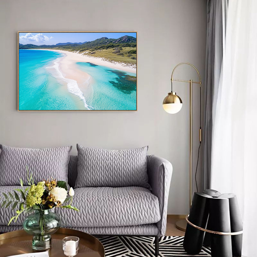 Turquoise Paradise Scenic Beach Decor - Canvas Wall Art 