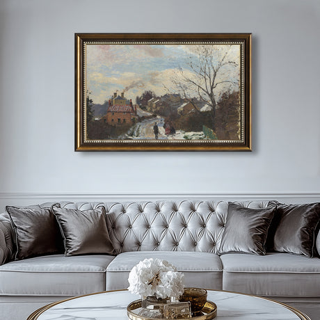 The Road To Louveciennes In Winter By Camille Pissarro