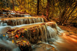 Golden Drift Waterfall Canvas Wall Art
