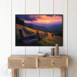 Golden Hour Mountain Path Breathtaking Landscape Art - Canvas Wall Art  