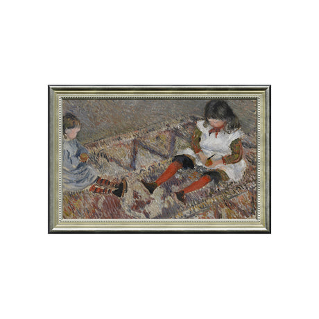 Two Children On A Carpet By Camille Pissarro