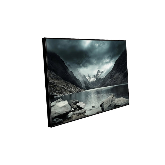 Ethereal Mountain Lake A Serene Wilderness - Canvas Wall Art