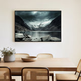 Ethereal Mountain Lake A Serene Wilderness - Canvas Wall Art