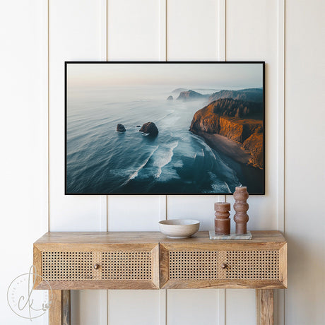 Breathtaking Coastal Vista Of Ocean Waves And Cliffs Art - Canvas Wall Art