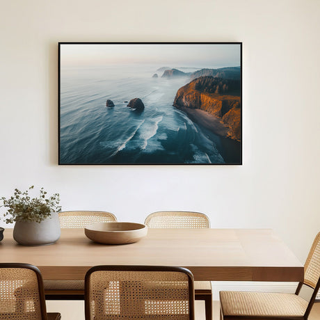 Breathtaking Coastal Vista Of Ocean Waves And Cliffs Art - Canvas Wall Art